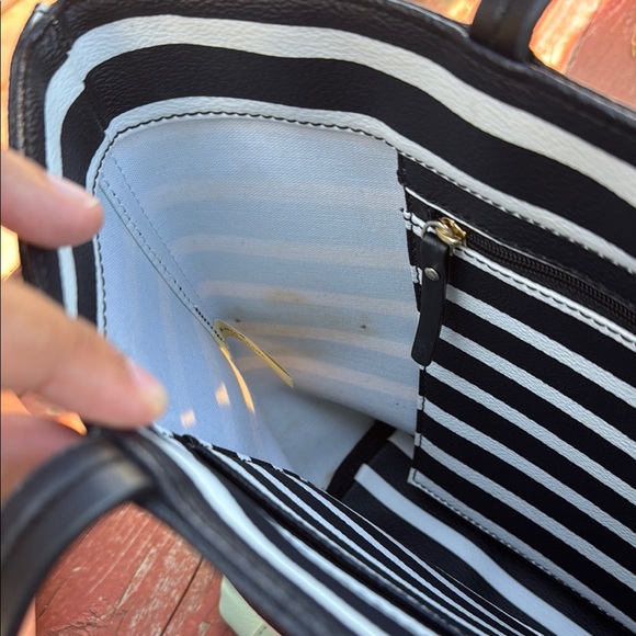 Kate Spade Black and Mint Striped Tote - Picture 8 of 12